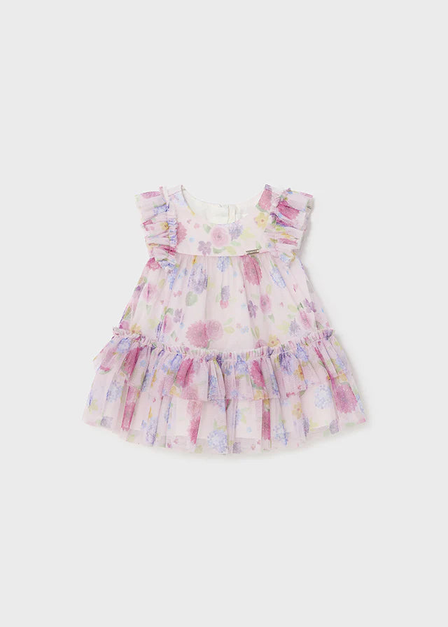 Abito smanicato in tulle floreale Mayoral
