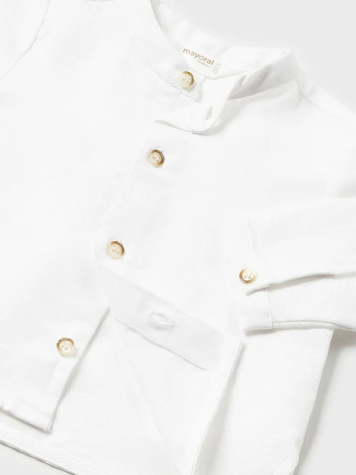 Camicia colletto coreana lino Mayoral