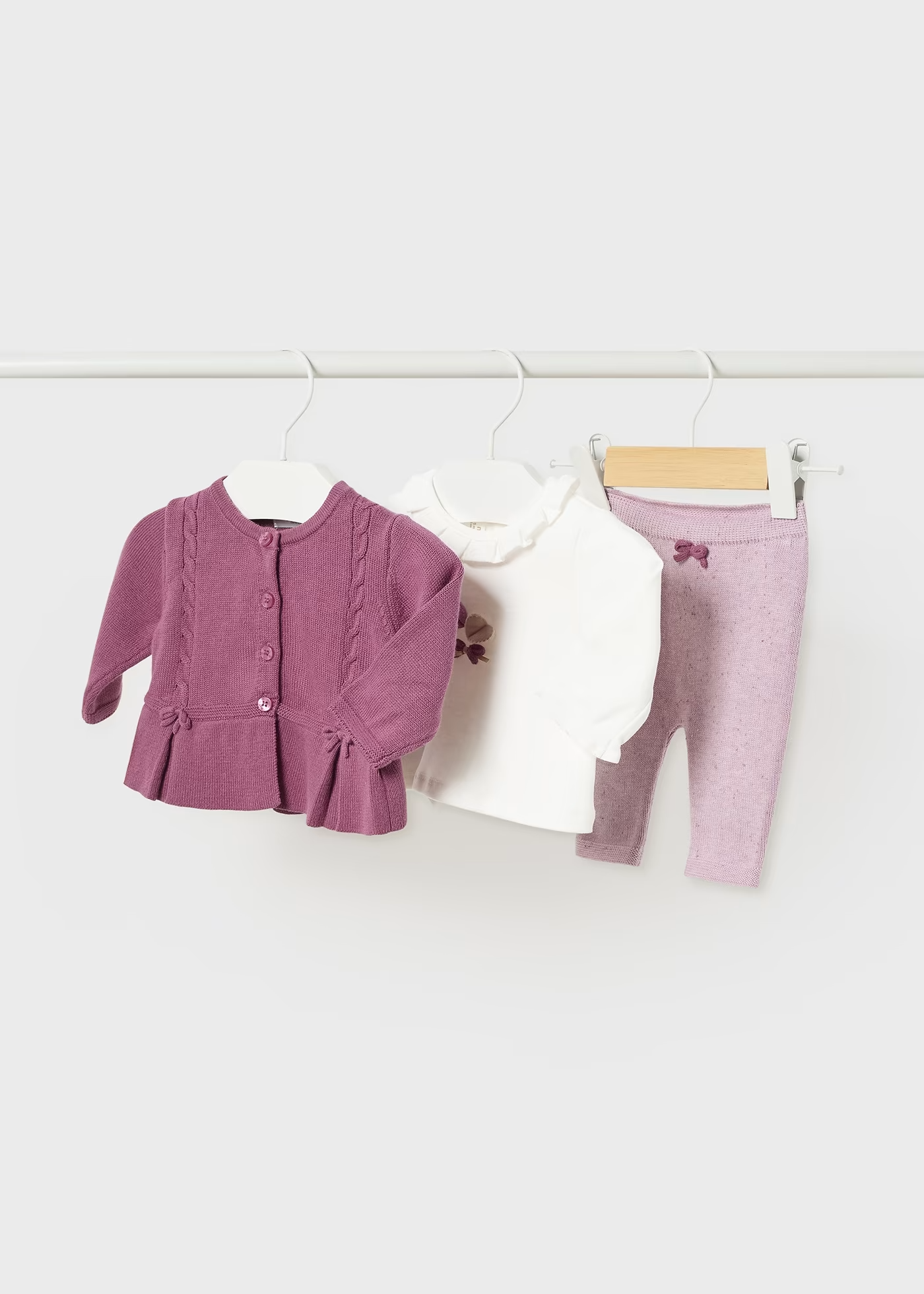 Completo 3 pezzi Tricot Cotton Melanzana Mayoral