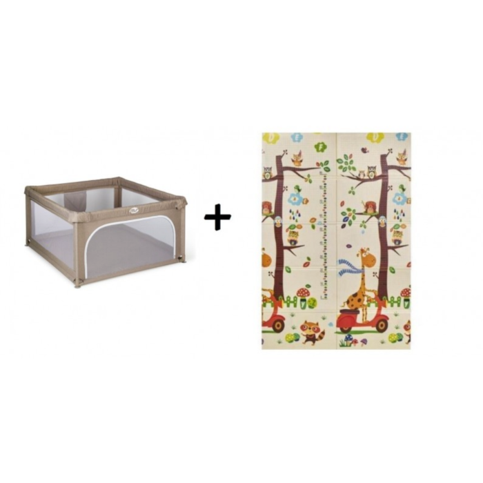 Parco giochi MS con tappeto fantasia 120x180cm