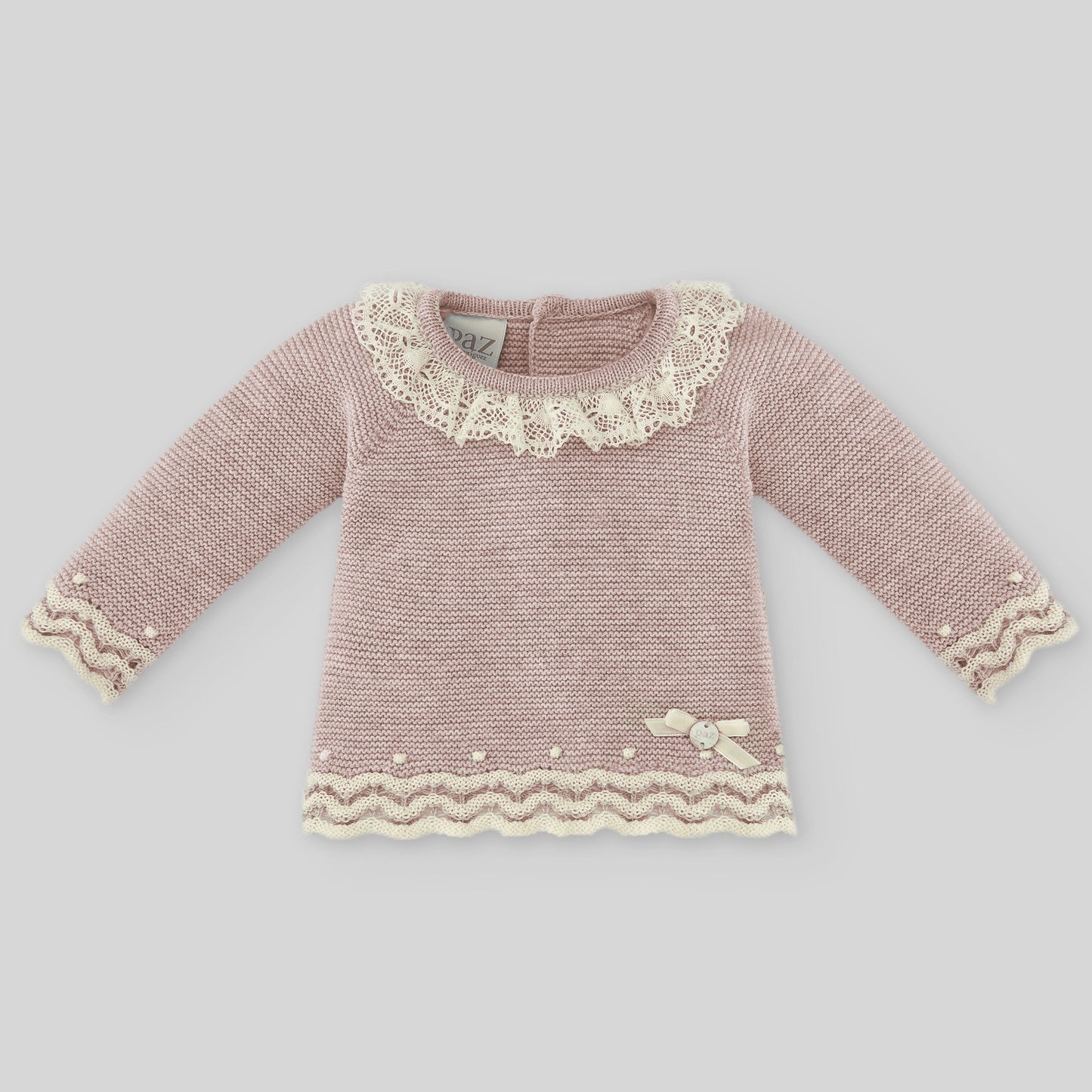 Maglia + Ghettina in lana "BALANCIN" Neonata Rosa