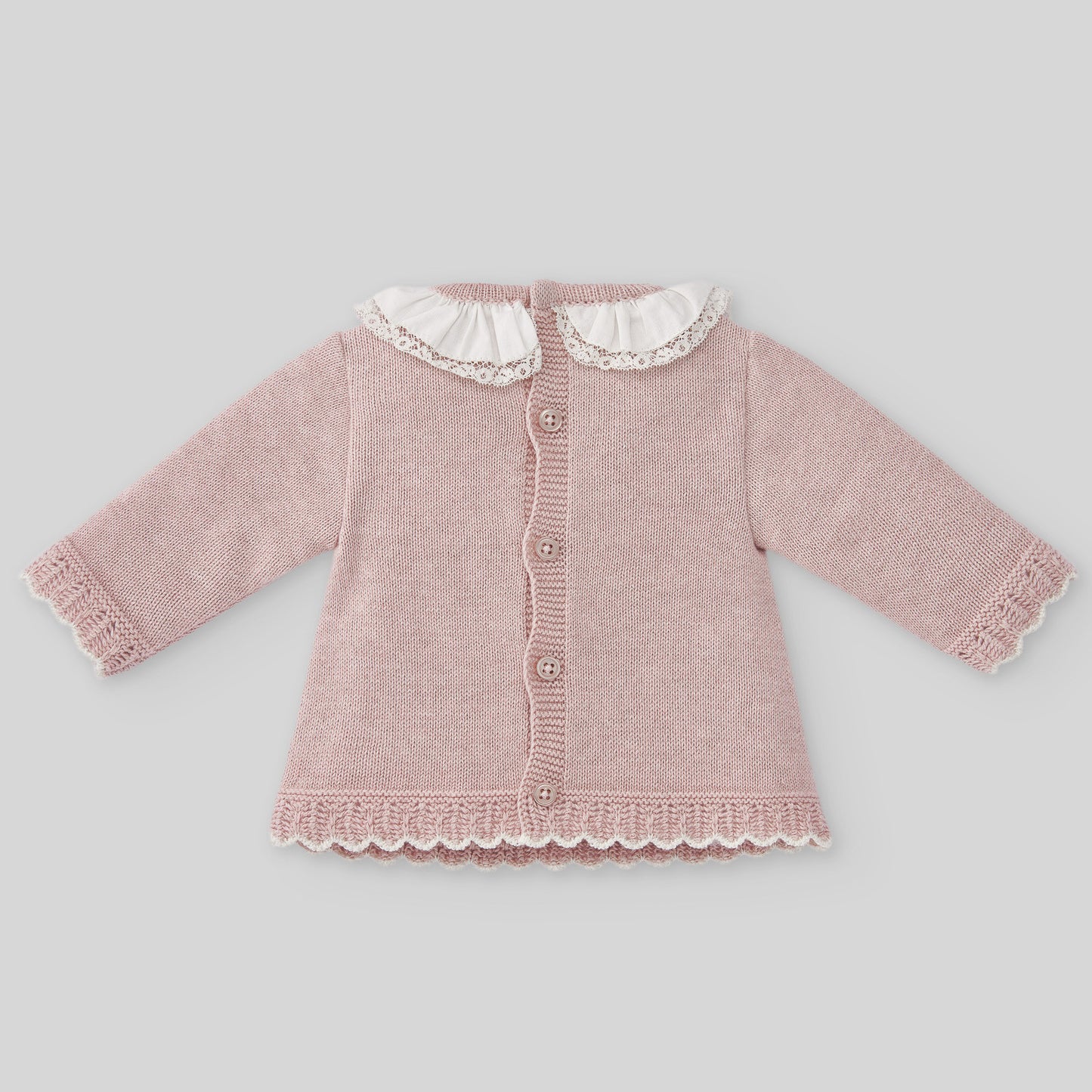 Maglia + Ghettina in cotone cashmere "R&J" Neonata Rosa