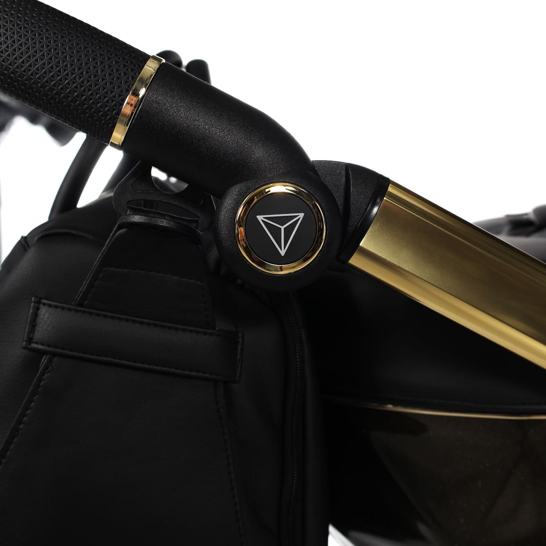 Diamond GLOW 3 in 1 PELLE NERA Navicella GRIGIA Telaio ORO GIALLO