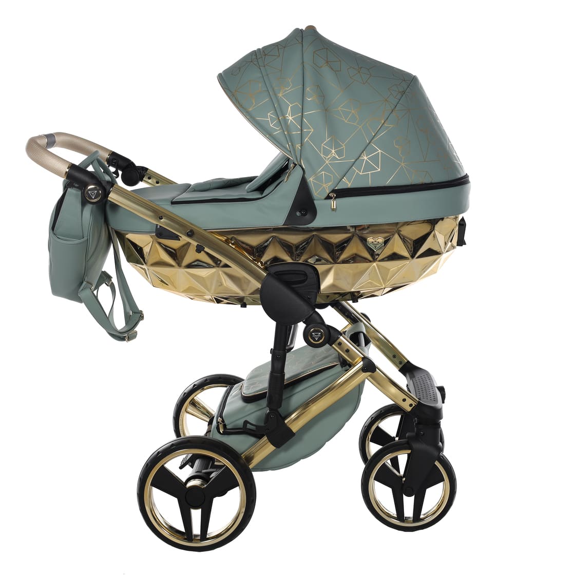 Trio Diamond Heart Collection 3 in 1 Ecopelle Khaki/Gold Telaio Oro Giallo