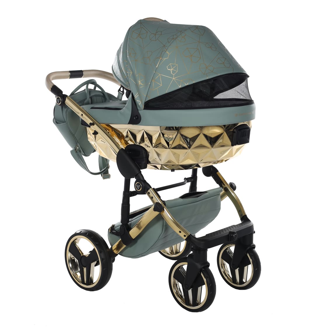 Trio Diamond Heart Collection 3 in 1 Ecopelle Khaki/Gold Telaio Oro Giallo