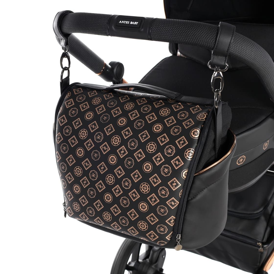 Trio Antes Baby Monogram Nero Telaio Rosegold