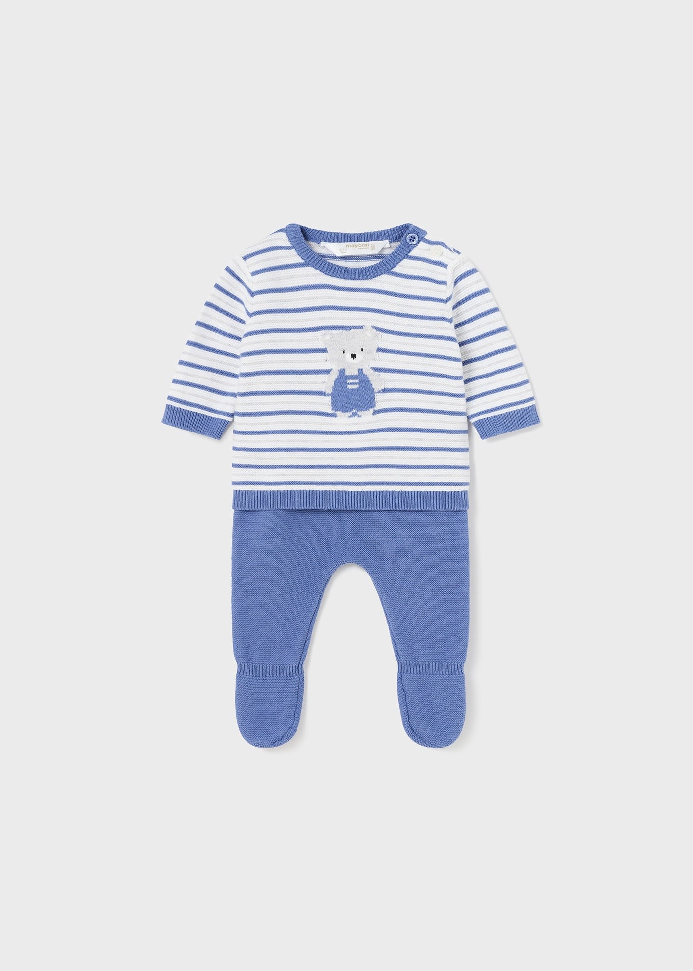 Completo 2 pezzi tricot in cotone sostenibile neonato 1507