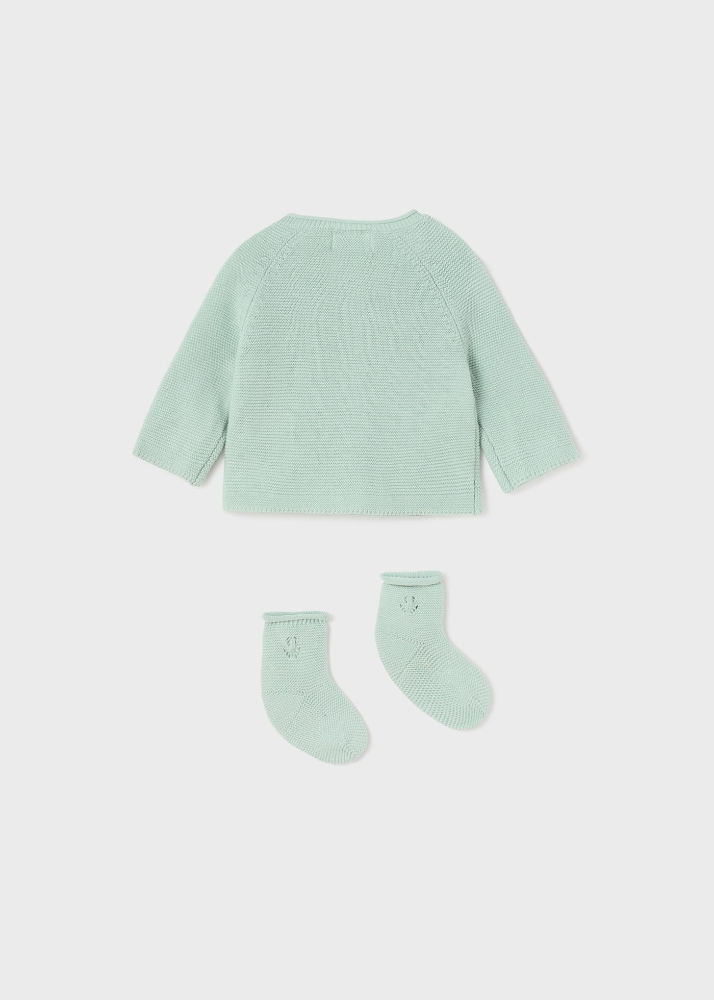Completo 2 pezzi tricot cotone sostenibile neonata 01359