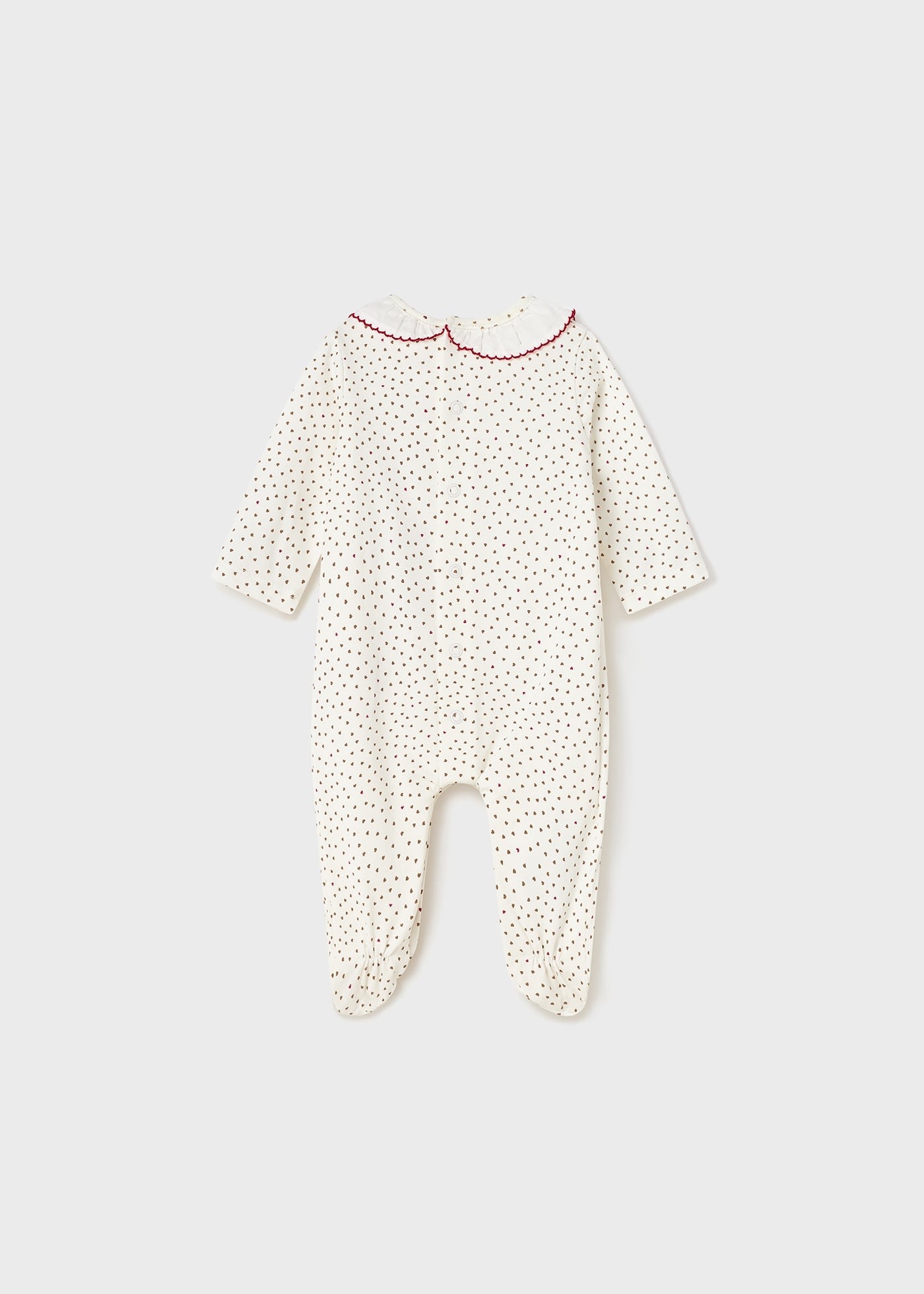 Pigiama con colletto di cotone sostenibile neonata 01738