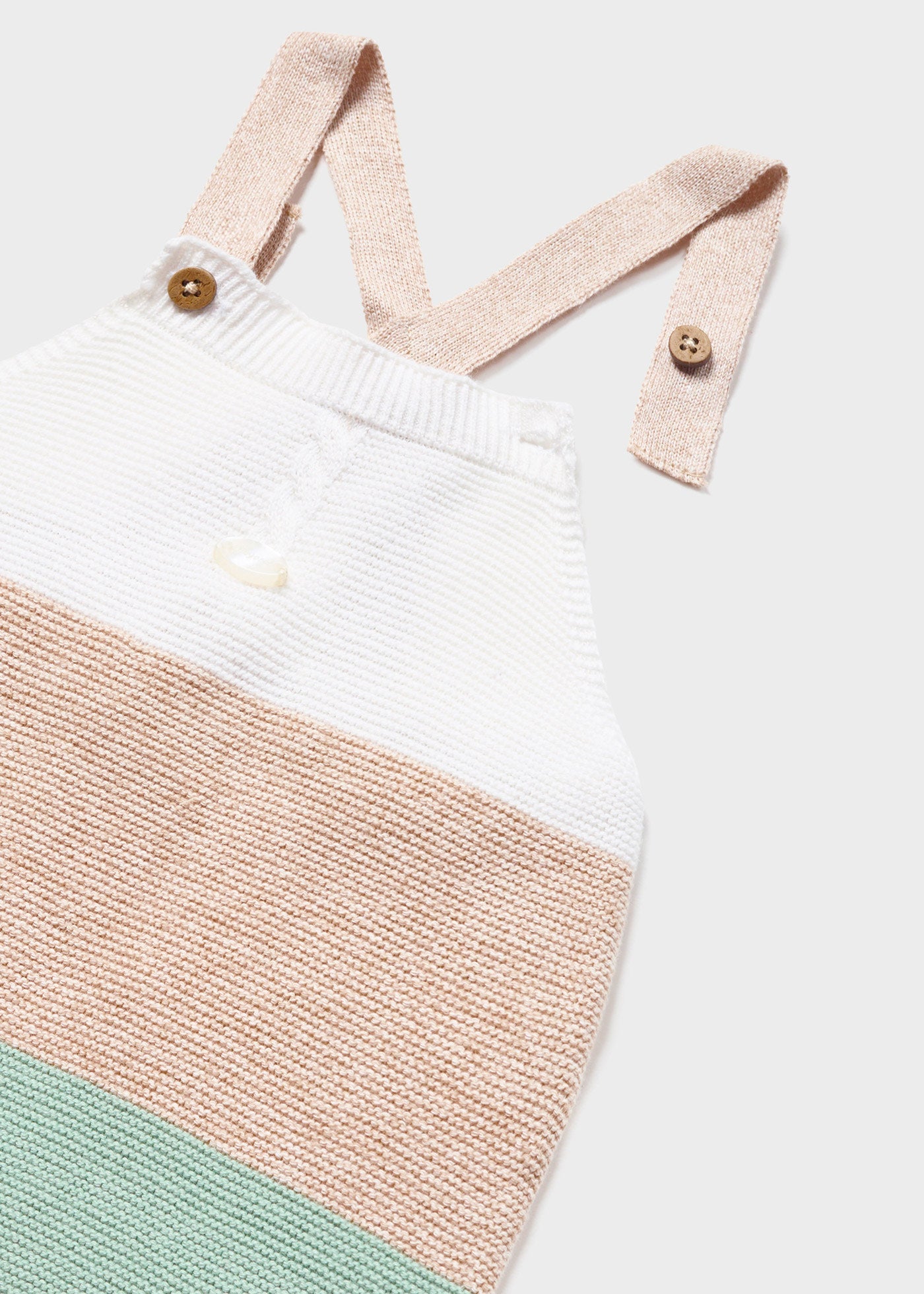 Salopette tricot con maglietta in cotone neonato