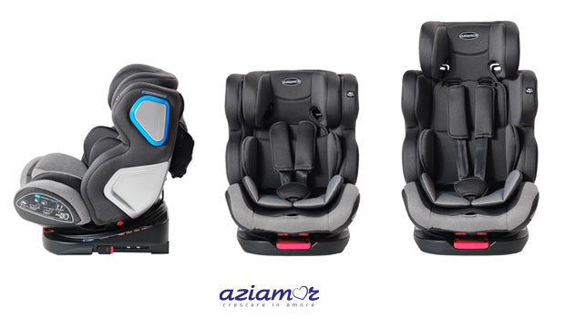 Aziamor Seggiolino Auto Clark Gruppo 0+/1/2/3 36 Kg Isofix 360°