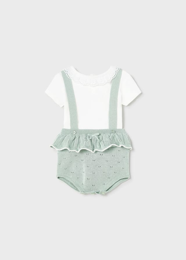 Completo 2 pezzi tricot cotone sosteniibile neonata 01250