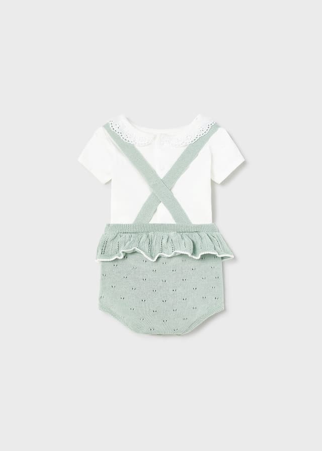 Completo 2 pezzi tricot cotone sosteniibile neonata 01250