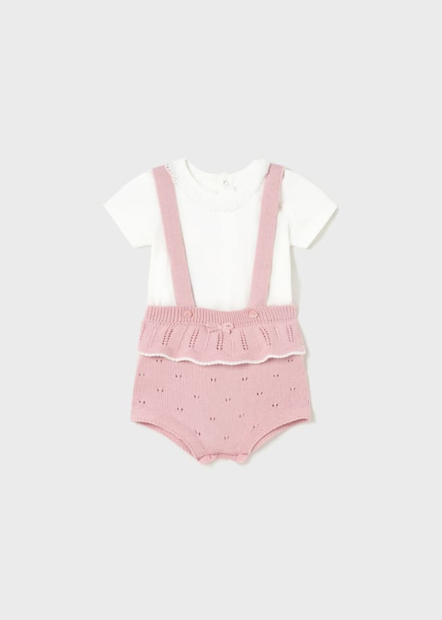 Completo 2 pezzi tricot cotone sosteniibile neonata 01250