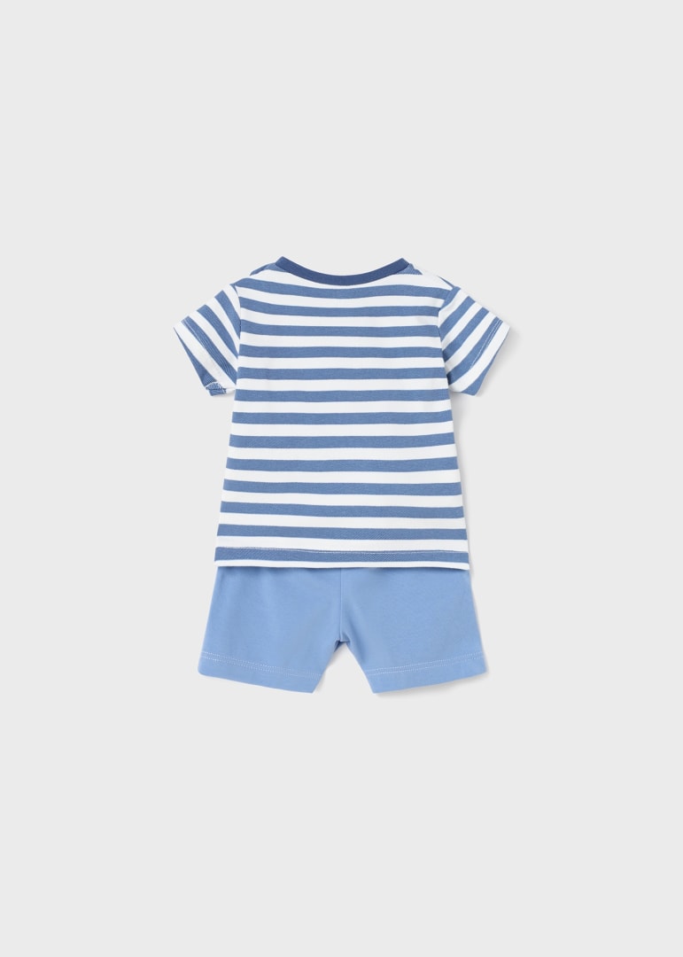 Completo 2 pezzi in cotone neonato 01621 Riga Blue