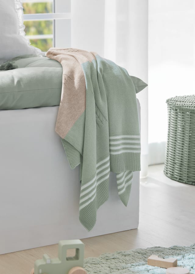 Copertina tricot cotone sostenibile neonato 9241