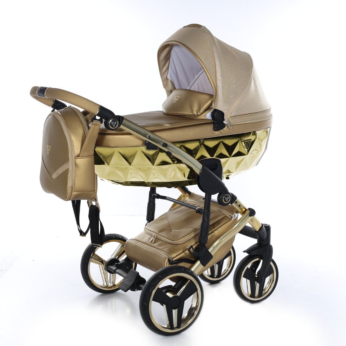 Trio Diamond Dolce Mirror 3 in 1 Ecopelle Gold/Glossy Gold/Telaio Gold