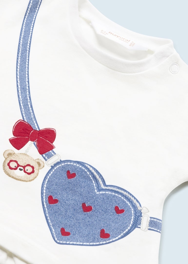 Set 2 pezzi cotone sostenibile neonata 01696 Cuori