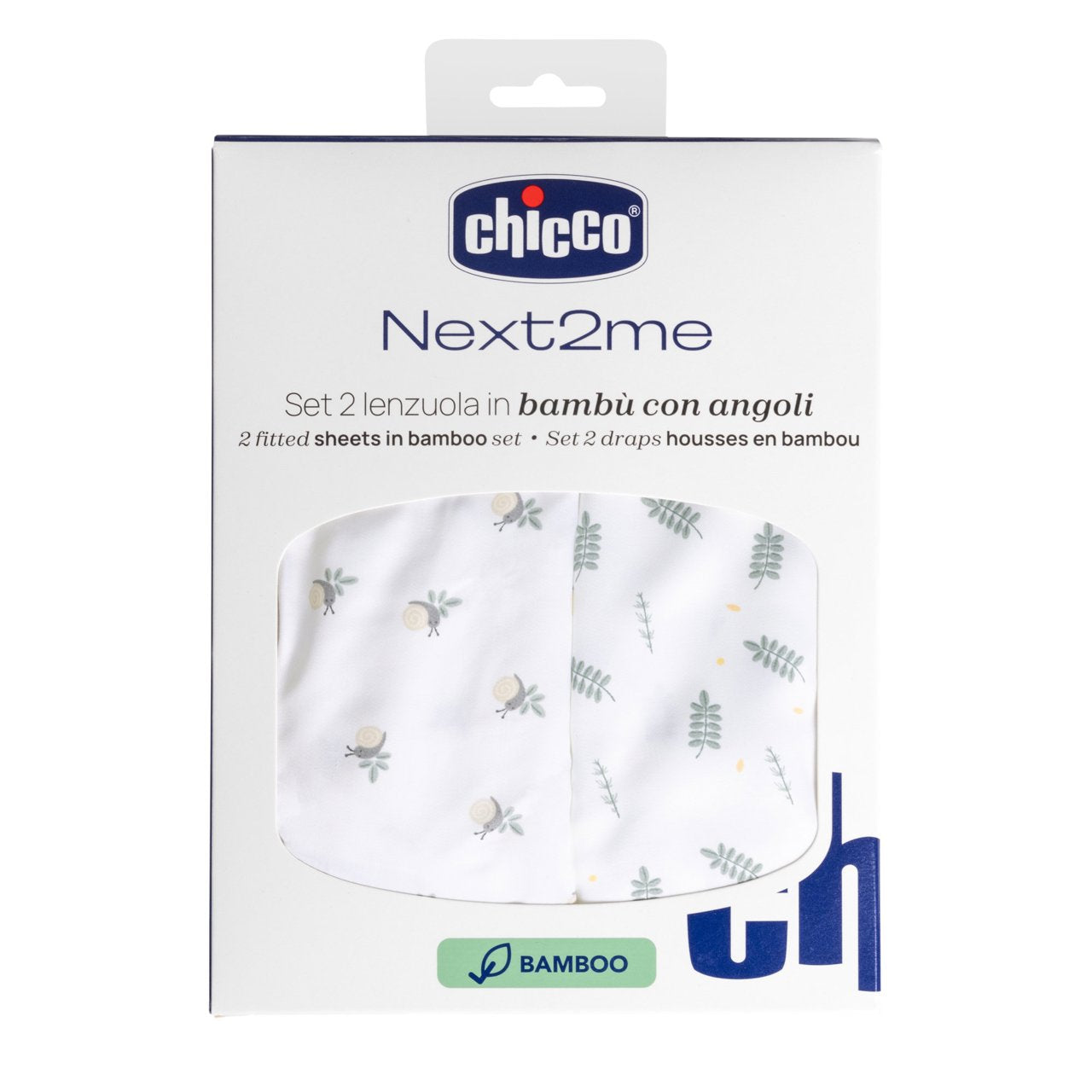 Lenzuola per Next2me Chicco Bamboo Foglie