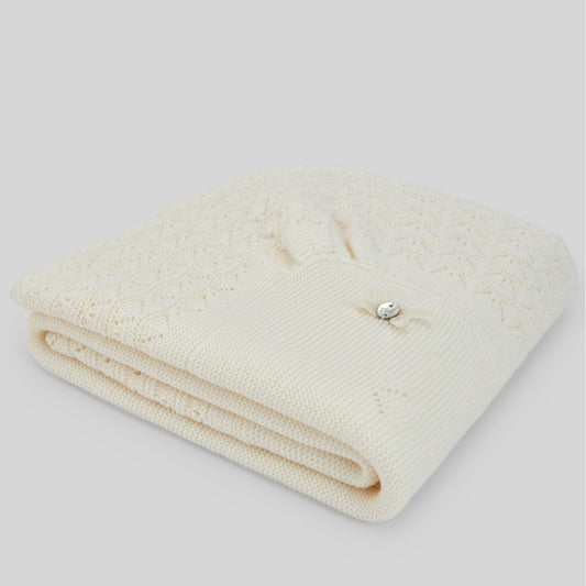 Coperta in lana "PAZ" Crema