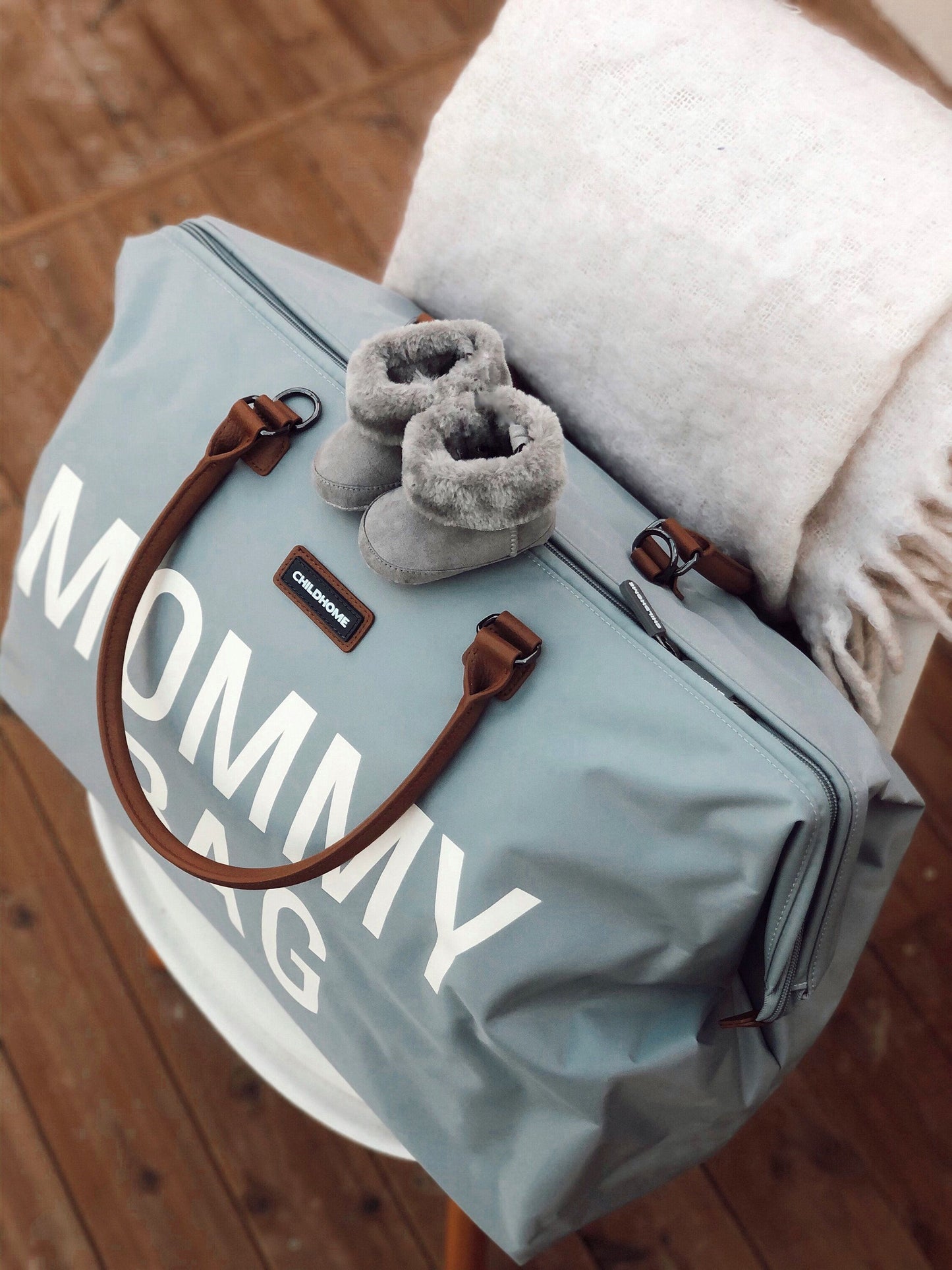 Borsa Mommy Bag Grigio e Bianco