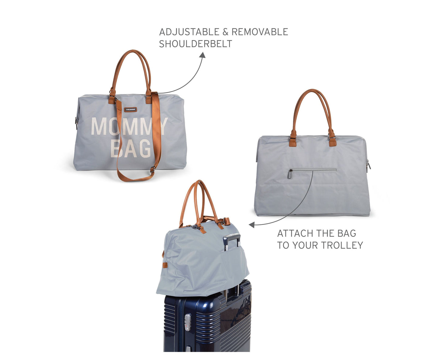 Borsa Mommy Bag Grigio e Bianco