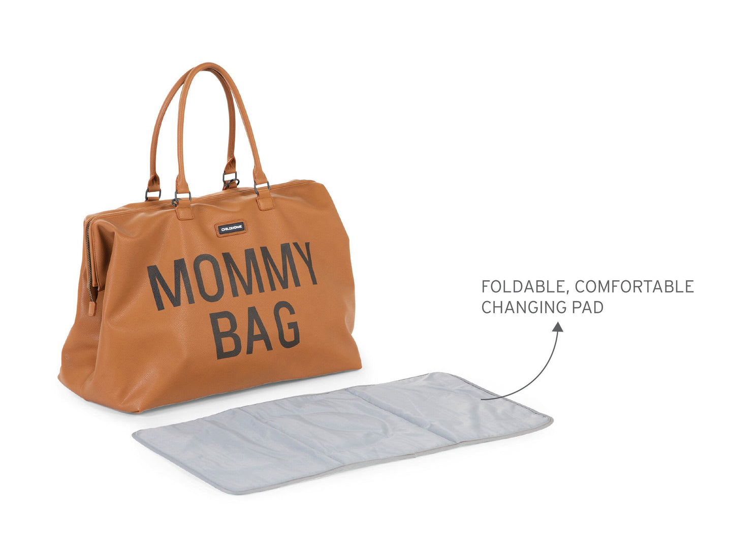 Borsa Mommy Bag effetto pelle Marrone