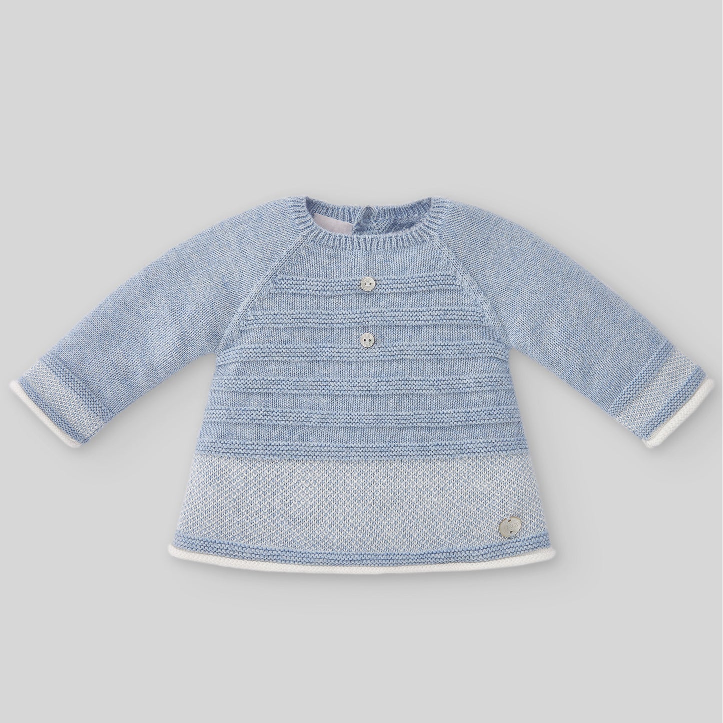 Maglia + Ghettina in cotone cashmere "R&J" Neonato Celeste