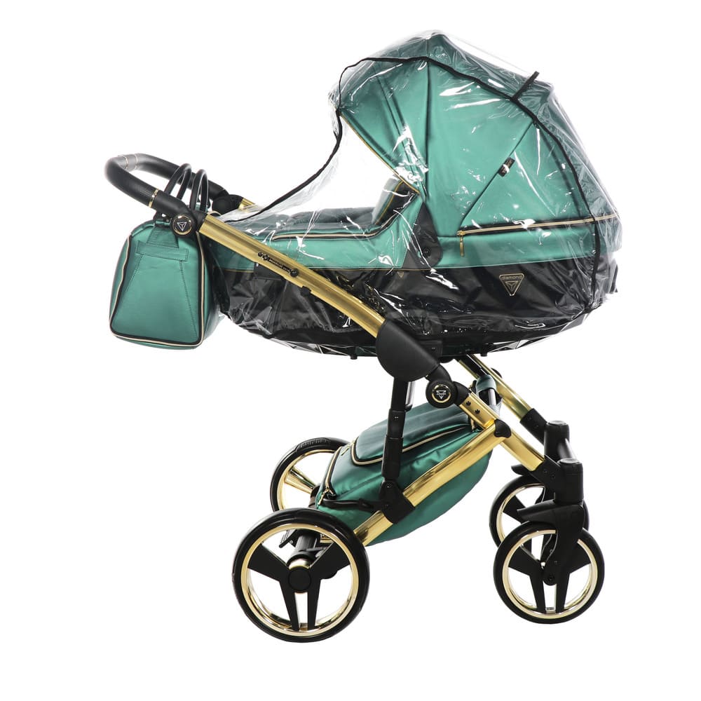 Trio Diamond Fluo Pelle Verde Telaio Oro Navicella Nera