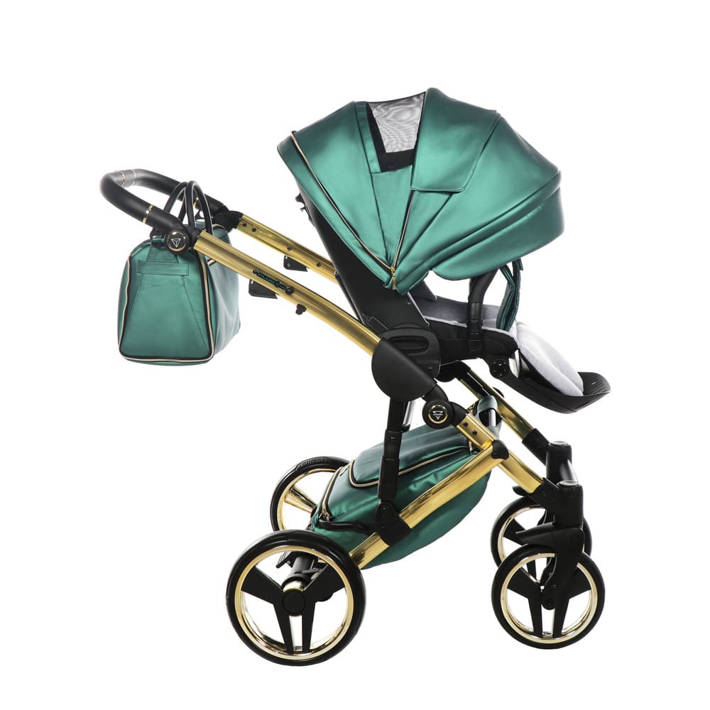 Trio Diamond Fluo Pelle Verde Telaio Oro Navicella Nera