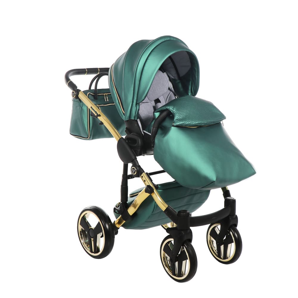 Trio Diamond Fluo Pelle Verde Telaio Oro Navicella Nera