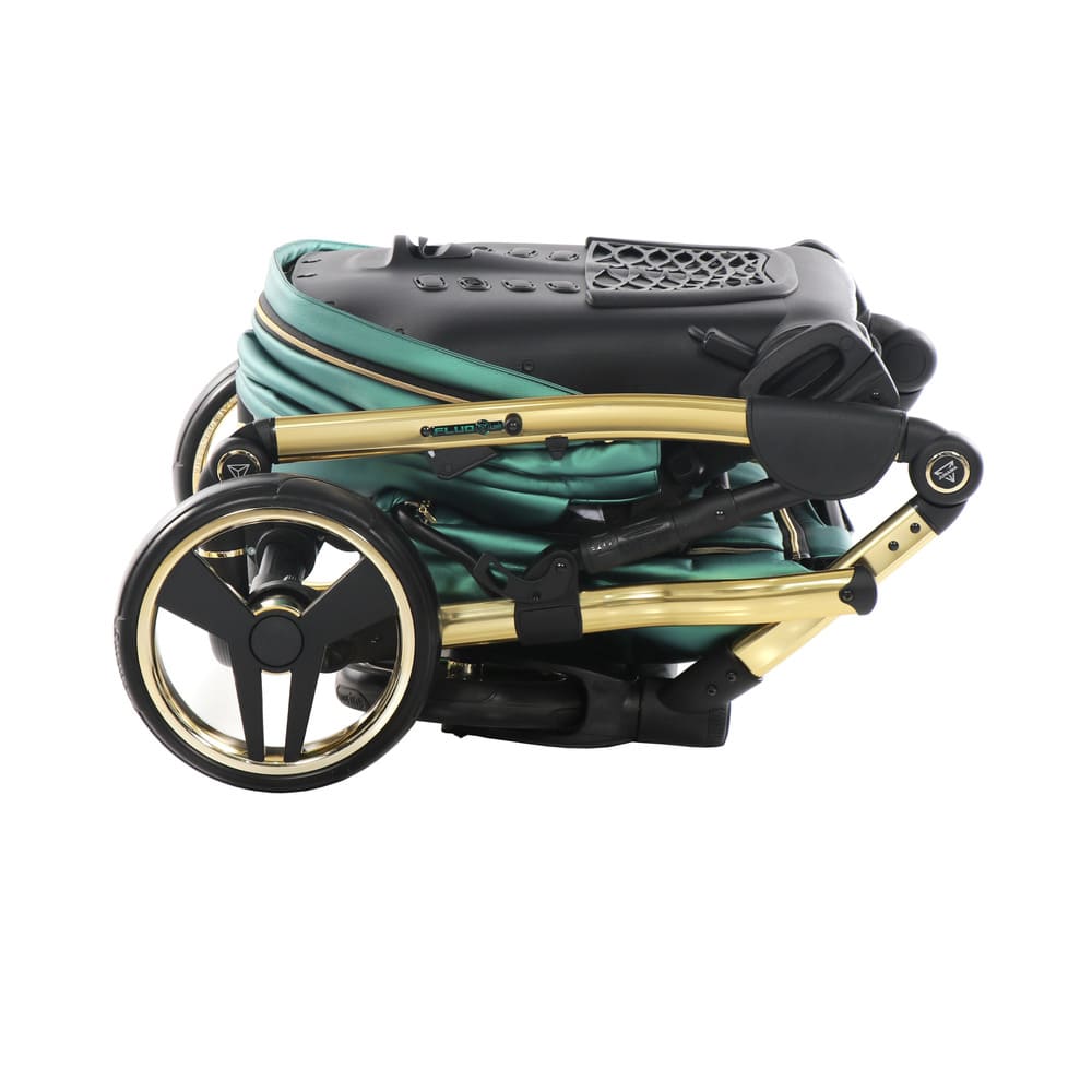 Trio Diamond Fluo Pelle Verde Telaio Oro Navicella Nera