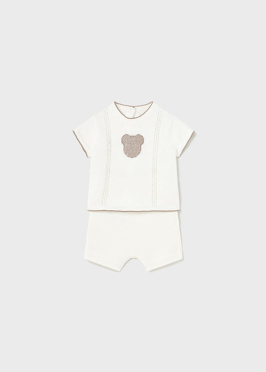 Completo 2 pezzi in cotone sostenibile neonato 01251