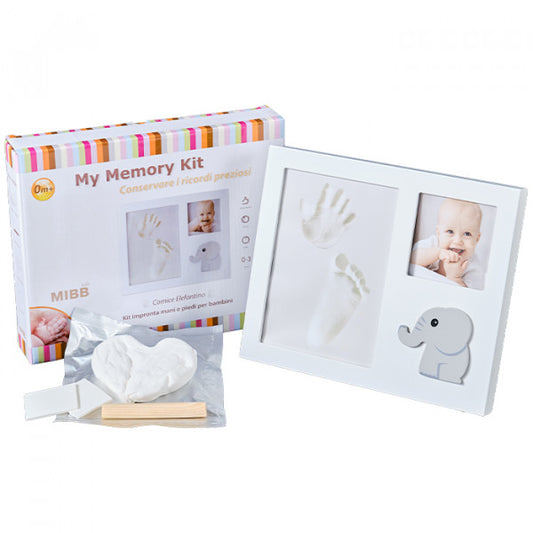 Mibb My Memory Cornice Kit Impronta mani e piedi per Neonati con 1 Foto