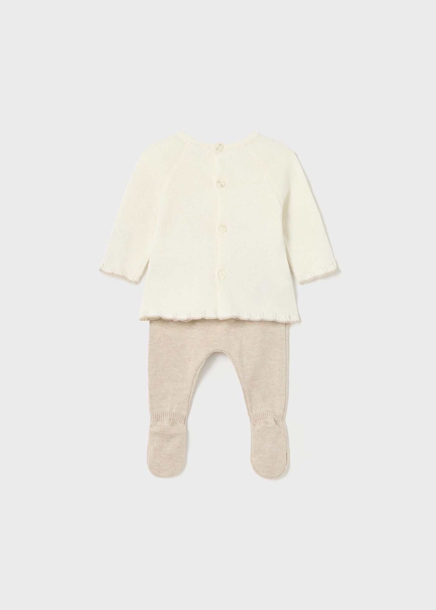 Completo 2 pezzi tricot cotone sostenibile neonata 01504
