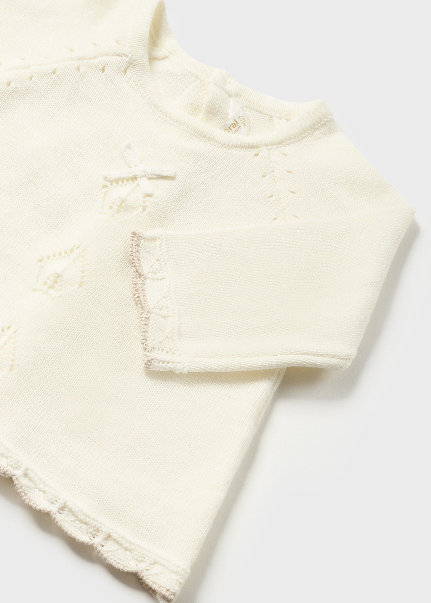 Completo 2 pezzi tricot cotone sostenibile neonata 01504