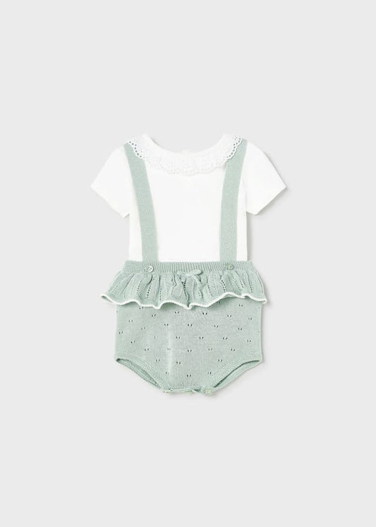 Completo 2 pezzi tricot cotone sosteniibile neonata 01250