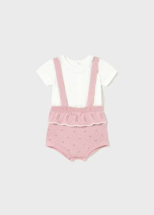 Completo 2 pezzi tricot cotone sosteniibile neonata 01250