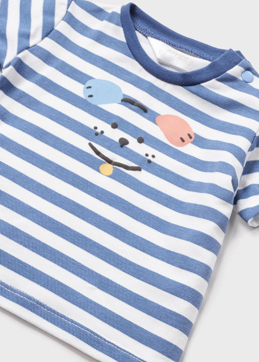 Completo 2 pezzi in cotone neonato 01621 Riga Blue