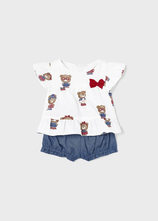 Completo culotte 2 pezzi cotone neonata 01256