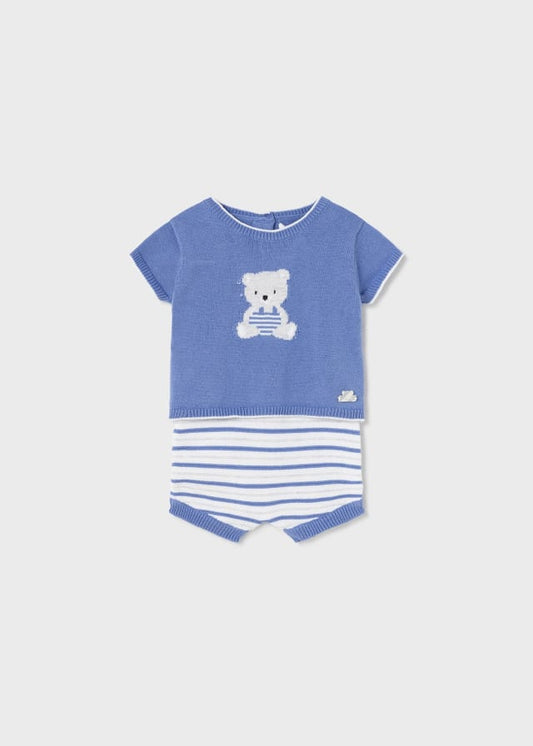 Completo 2 pezzi in cotone sostenibile neonato 01251