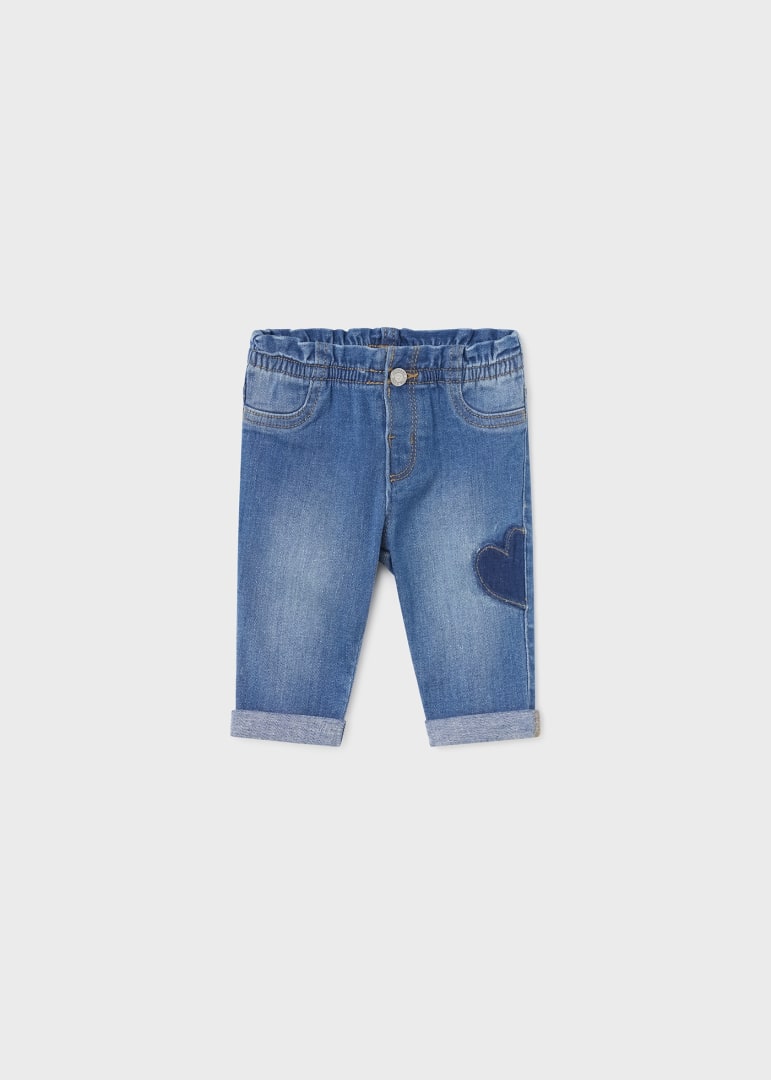 Jeans regolabili cotone sostenibile neonata 01762