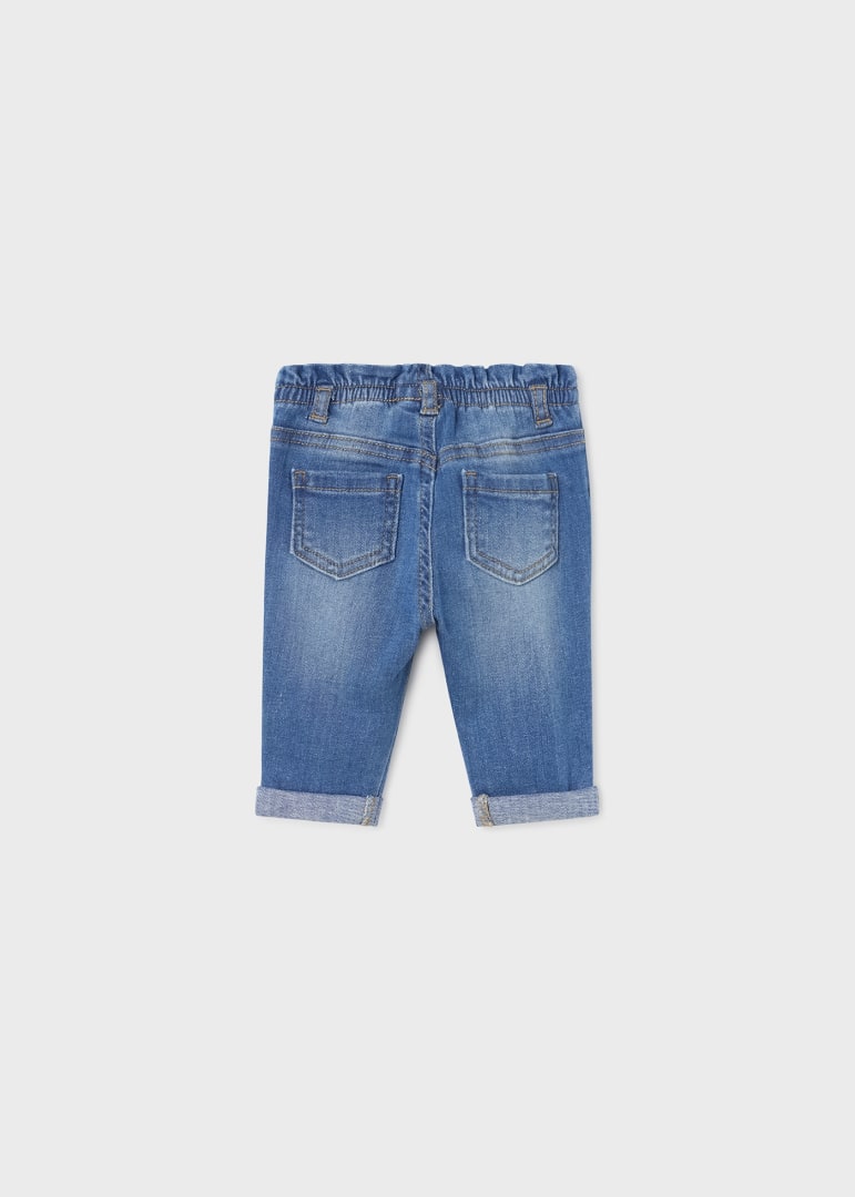 Jeans regolabili cotone sostenibile neonata 01762