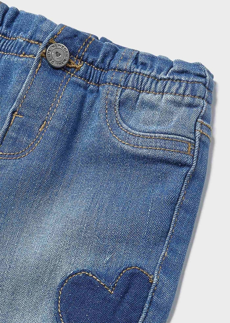 Jeans regolabili cotone sostenibile neonata 01762