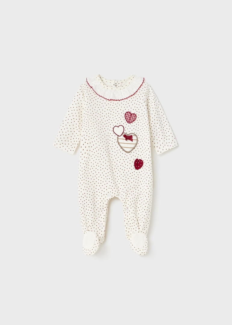 Pigiama colletto cotone sostenibile neonata 01738