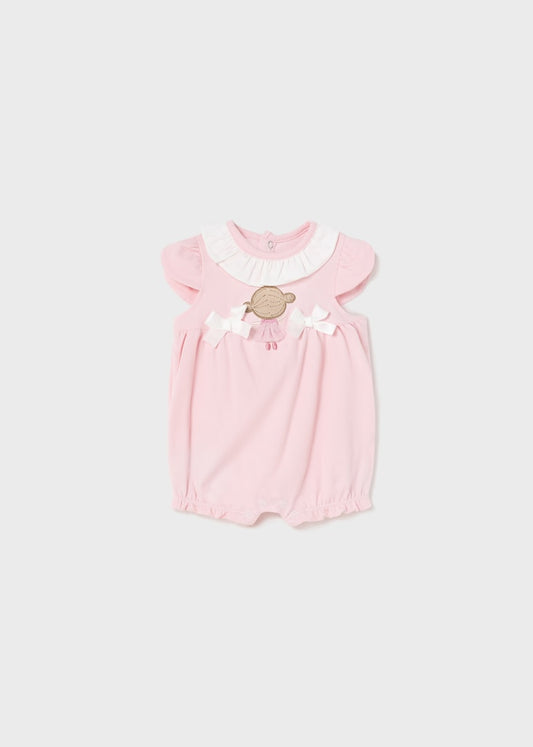 Pagliaccetto in cotone sostenibile neonata 01737 Rosa Baby