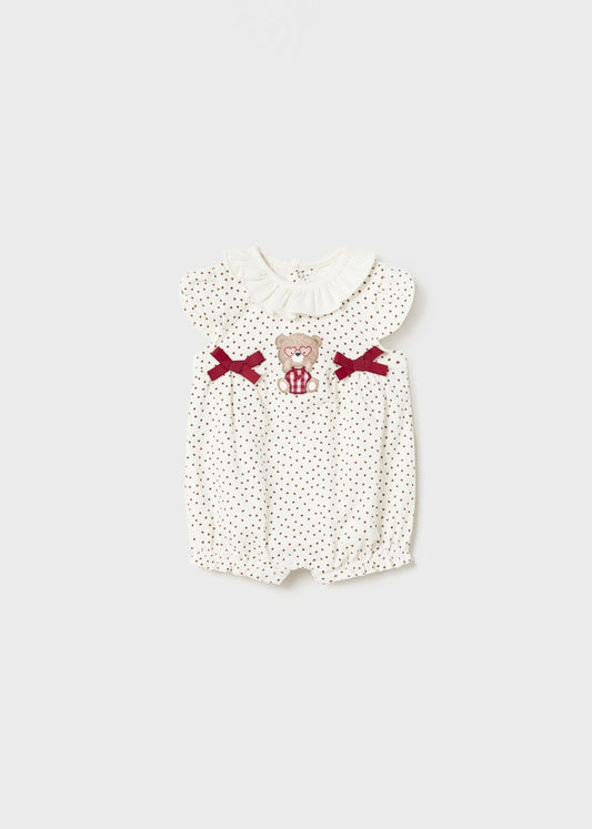 Pagliaccetto in cotone sostenibile neonata 01737 Pois