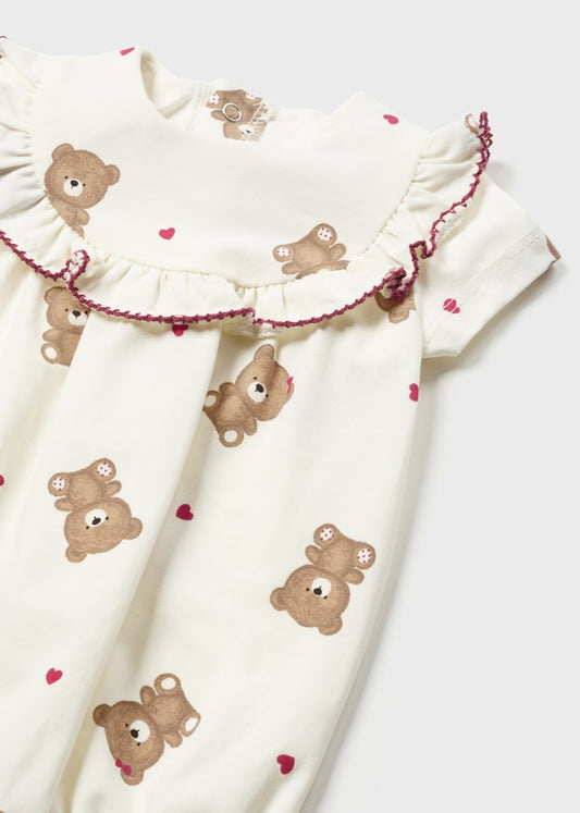 Pagliaccetto in cotone sostenibile neonata 01737 Teddy