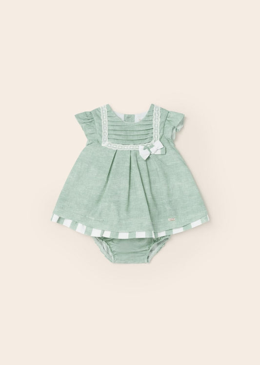 Vestito con copri pannolino lino neonata 01821